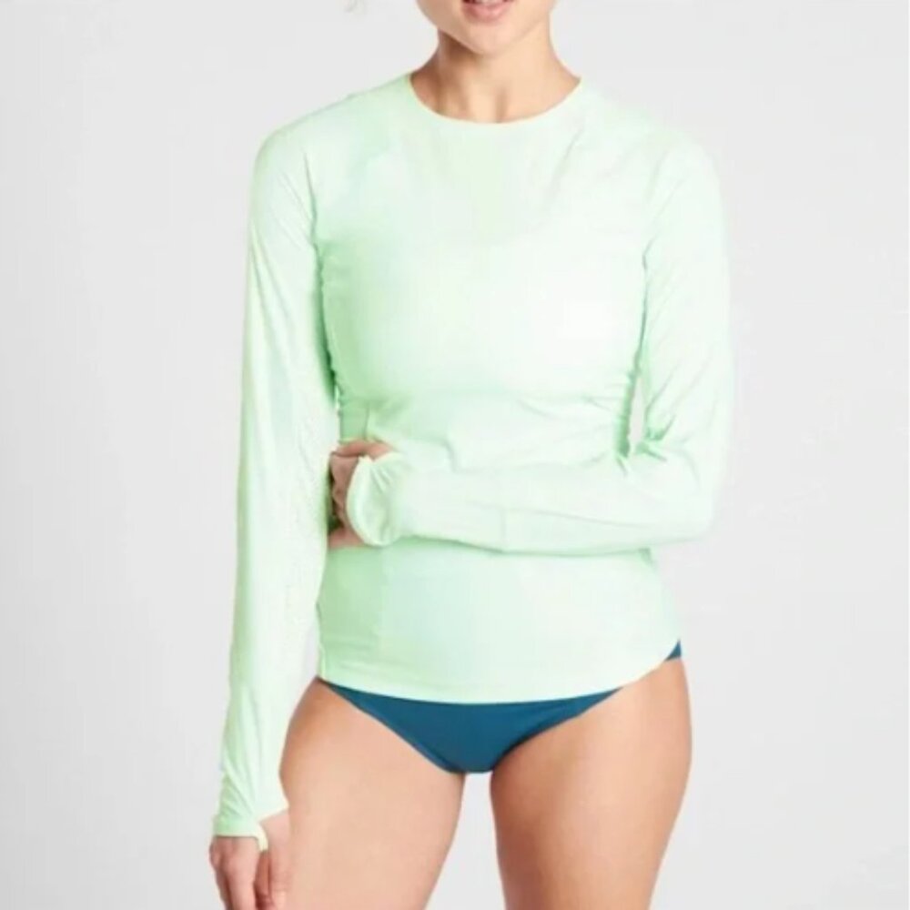 Athleta Pacifica II Long Sleeve Top Mint Green Size S
